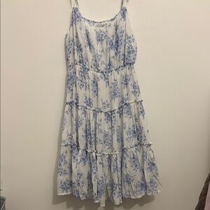 Blu Pepper Blue and White Ruffled Tiered Sundress